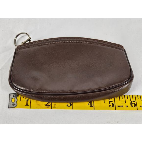 PICCADILLY VINTAGE LEATHERETTE COMPACT POUCH W/ KEY RING – MADE IN ENGLAND - Picture 8 of 10